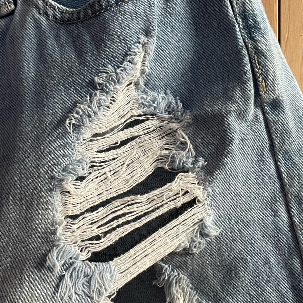 Denim Distressed Shorts - Picture 5 of 10
